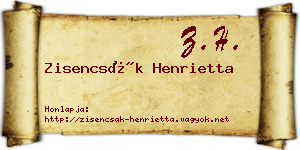 Zisencsák Henrietta névjegykártya