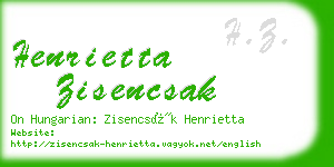 henrietta zisencsak business card